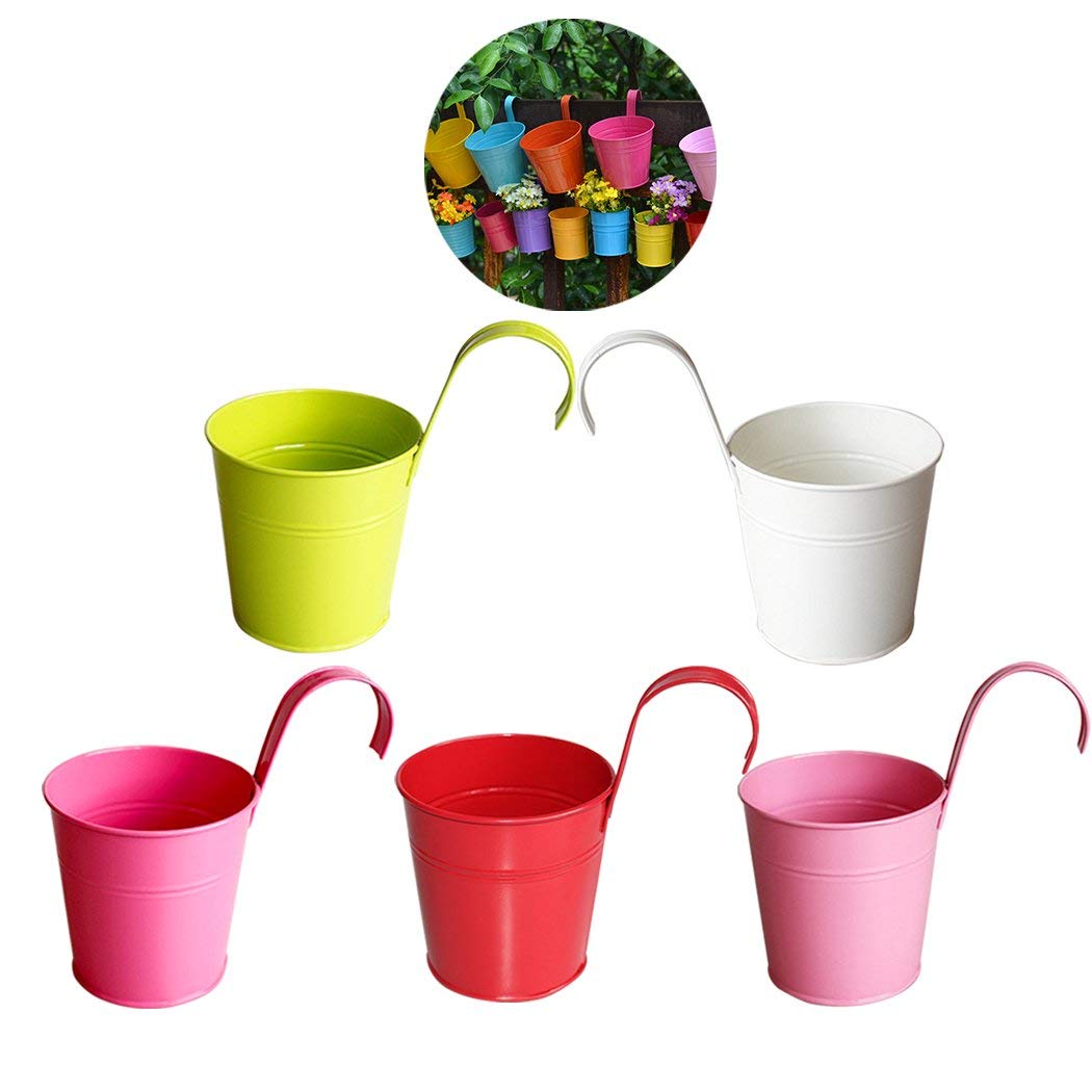Go Hooked Metal Hanging Planter, Metal Flower Pot for Balcony & Railing (Set of 5 (B07L31WJJ2) Amazon Price History, Amazon Price Tracker