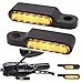 JMTBNO Motorrad Sequentielle LED Blinker E-geprüft 12V Universal Fließender Lenker Lenkerbefestigung Motorrad Mini Blinker Bernstein Licht Wasserdichte Blinker M8 für Cruiser Chopper Roller Quad