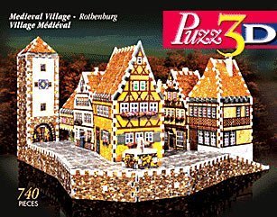 Puzz3D Wrebbit Medieval Village Rothenburg Difficult Puzzle 740 Pieces