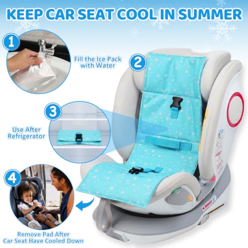 Image of Orzbow Car Seat Cooling Pad with Removable Ice Packs for Baby Toddler, Blue | Summer Baby Cooling Pad for Kids Infant, Portable Carseat Cooler for Travel to Keep Baby Comfortable