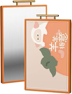 Double-sided Cutting Board Stainless Steel And Plastic Kitchen Chopping Board With Handle For Meat Fish Vegetable Cheese (Orange)