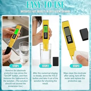 TaimeiMao TDS Tester di Acqua 3 in 1, TDS, EC e Temperatura, Digitale Misuratore Durezza Acqua, Misuratore Acqua Tester, Veloce e Preciso, per dell'Acqua da Bere, Acquario, Piscina