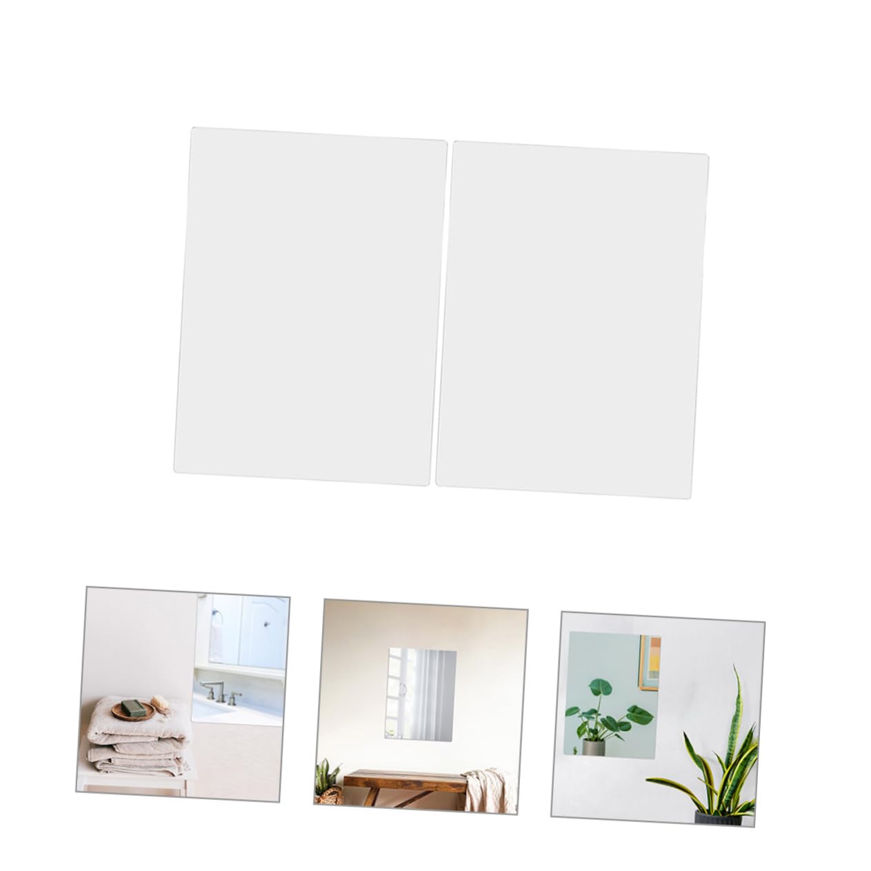 2pezzi Specchio Adesivo Murale Acrilico Specchio Decorativo Per Trucco e Stile Facile Da Installare Superficie e Resistente Per Casa e Ufficio