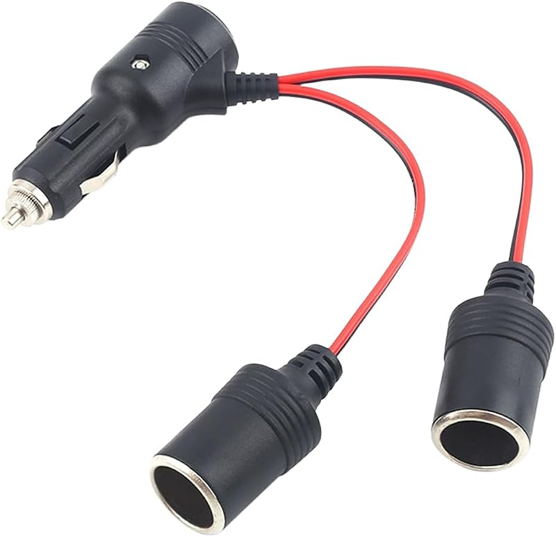 Adaptador Divisor de Acendedor Automotivo UHANBUT 1 para 2 com Interruptor, 12 V/24 V e Fusível de 15 A – 1 unidade