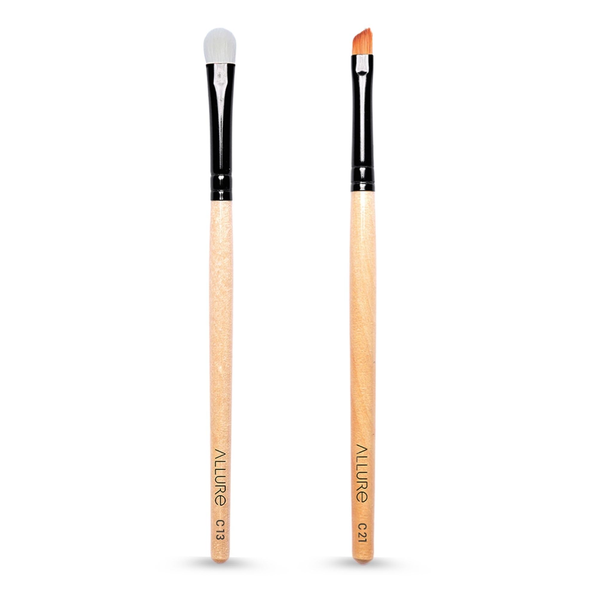 Allure Face Makeup Brush Set (C21 + C13) β Eye Shadow and Angular Brush (Set of 2)