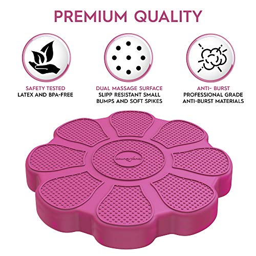 Image of Shaped Wiggle Seats by Bouncyband - Red Flower, 13 inchx13 inchx2.2 inch- Inflatable Sensory Cushion for Kids, Improves Student Productivity and Focus, Comes with Easy-Inflation Pump to Customize Firmness