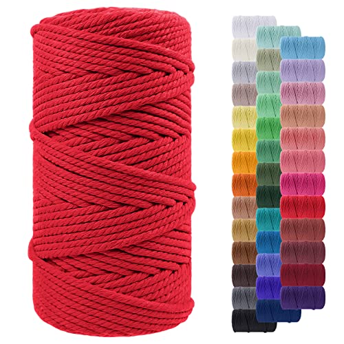 Makramee Garn 5mm x 100m, LEREATI Baumwollkordel 5mm Baumwollseil Farbig Baumwol