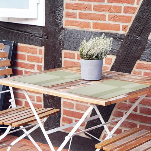 marysgift Place Mats for Table Placemats Set of 6 Woven Placemat 30cm x 45cm Decorative Non Slip Heat Resistant Washable Table Mat for Dining Kitchen Parties Camping Light Green - Image 4