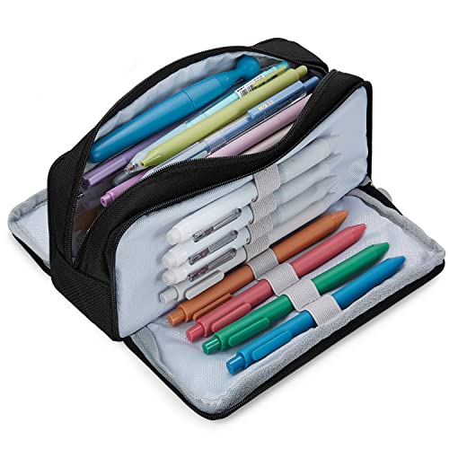 KUNQUN Estuche Escolar Grande, Plumier Escolar 3 Compartimentos de Gran Capacidad, Bolsa de Almacenaje Portátil de Material de Papelería Oficina Cosméticos, Estuche para Lápices Lindo Niños Niñas Cover