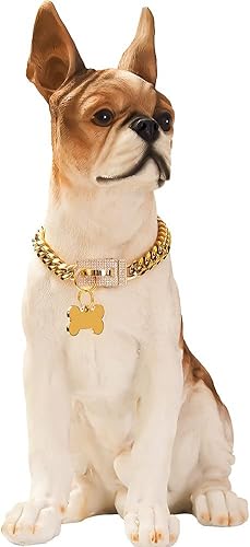 Miniatura 5 de Collar de cadena de oro de acero inoxidable fuerte con bloqueo de circón brillante y etiqueta de identificación, collar de cadena de eslabones