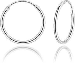 T400 Jewelers Creolen Silber 925 Damen - Diamond Cut Ohrringe 25-75mm Hypoallergen