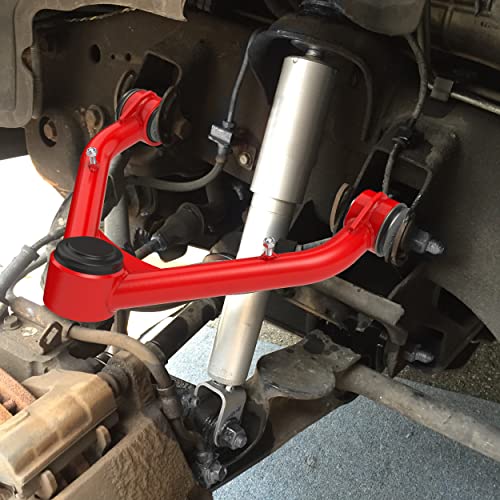 Tezlcad 2-4" Lift Front Upper Control Arms For 1999-2006 Silverado Sierra 1500 2000-2006 Suburban Avalanche 1500 Tahoe Yukon Escalade 2Wd 4Wd, 2 Pcs Red A-Arm Tubular Suspension Leveling Lift Kits #TOP6