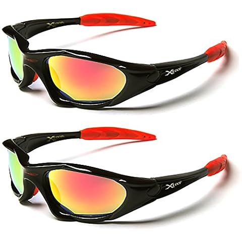 X-Loop ® Twin Pack of Sunglasses - Ski & Sporting Sunglasses for Adults - Unique Size - UV400 Protection - Running / Skiing / Snowboarding / Fishing / Cycling (2 Pairs of Sunglasses) (Premium Black) Cover