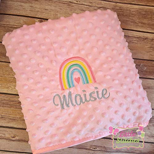 personalized rainbow baby blanket