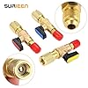 SURIEEN 3 Pcs Refrigerant Compact Ball Valve Adapter 1/4" SAE for R410A R134A R12 R22 AC HVAC & R12 R22 to R134A, Fits for R502 Charging Hoses AC Refrigerant #4