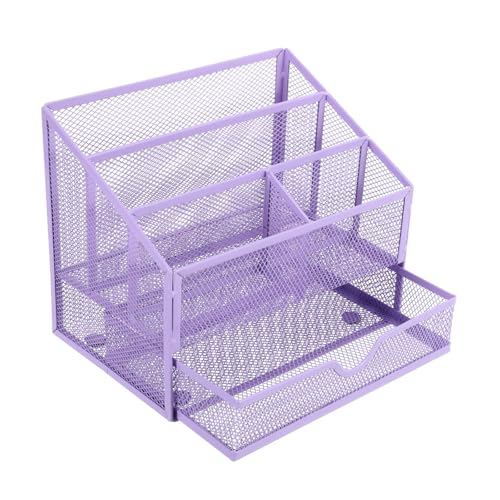 Realizzato in acciaio carbonio, questo organizer da scrivania a 5 scomparti offre un contenitore robusto e multifunzionale per penne, quaderni, quaderni elementi essenziali per l ' ufficio, combinando l ' eleganza industriale con la funzionalità pratica