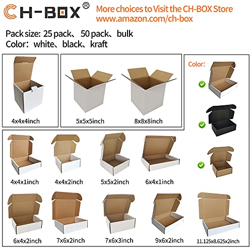 Ch-Box 50 Pack 9X6X2'' Small Shipping Boxes, Corrugated Cardboard Mailers For Business, White (Cm962) #TOP6