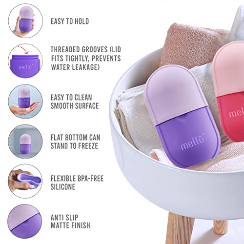 Image of MELLO Ice Roller for Face, Ice Roller for Face Massager, Face Ice Roller to Enhance Skin Glow, Shrink & Tighten Pores, Reusable Facial Ice Roller(Purple)