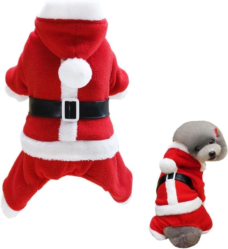 Dog Santa Jumpsuit Dress Dog Cat Christmas Costume Santa Claus Cosplay Dress with Hat Pet Dog Costumes Puppy Winter Warm Clothes Cloak Puppy SantaJumpSuit (18) (B0CJCC1D74) Amazon Price History, Amazon Price Tracker