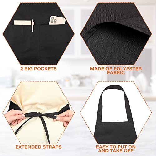 Jagely 36 Pcs Plain Bib Aprons With 2 Pockets Unisex Women Men Apron Washable For Kitchen Cooking Painting Crafting Bbq(Black) #TOP2