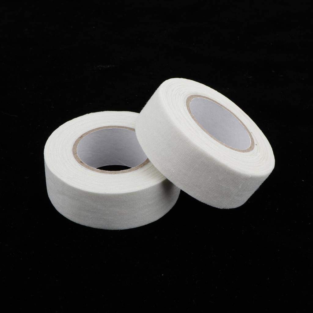 N/W 2 Rolls Cotton Cloth Antiskid Sports Tape for Hockey Lacrosse Grip Stick Baseball Bat - 1 Inch Wide11 Yards Long (White)