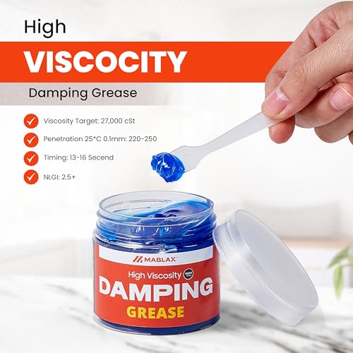 Image of Damping Grease Kit for Washing Machine Suspension Rods with Foam Inserts | High-Viscosity 35,000 CST Blue 100g Dampening Grease for Toilet Seat & Washer Shock Absorption Lubricants