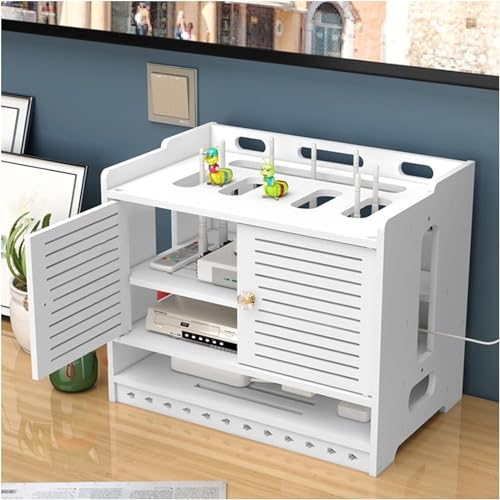 WUHUQN ���[�^�[�V�F���t �E�H�[���}�E���g WiFi���[�^�[���[�{�b�N�X �ǃ}�E���g �B���P�[�u�� ���ڃ{�b�N�X �d���^�b�v�ƃP�[�u���Ǘ� �n�C�_�[���b�N �N���G�C�e�B�u�f�X�N�g�b�v�I�[�K�i�C�U�[�V�F���t