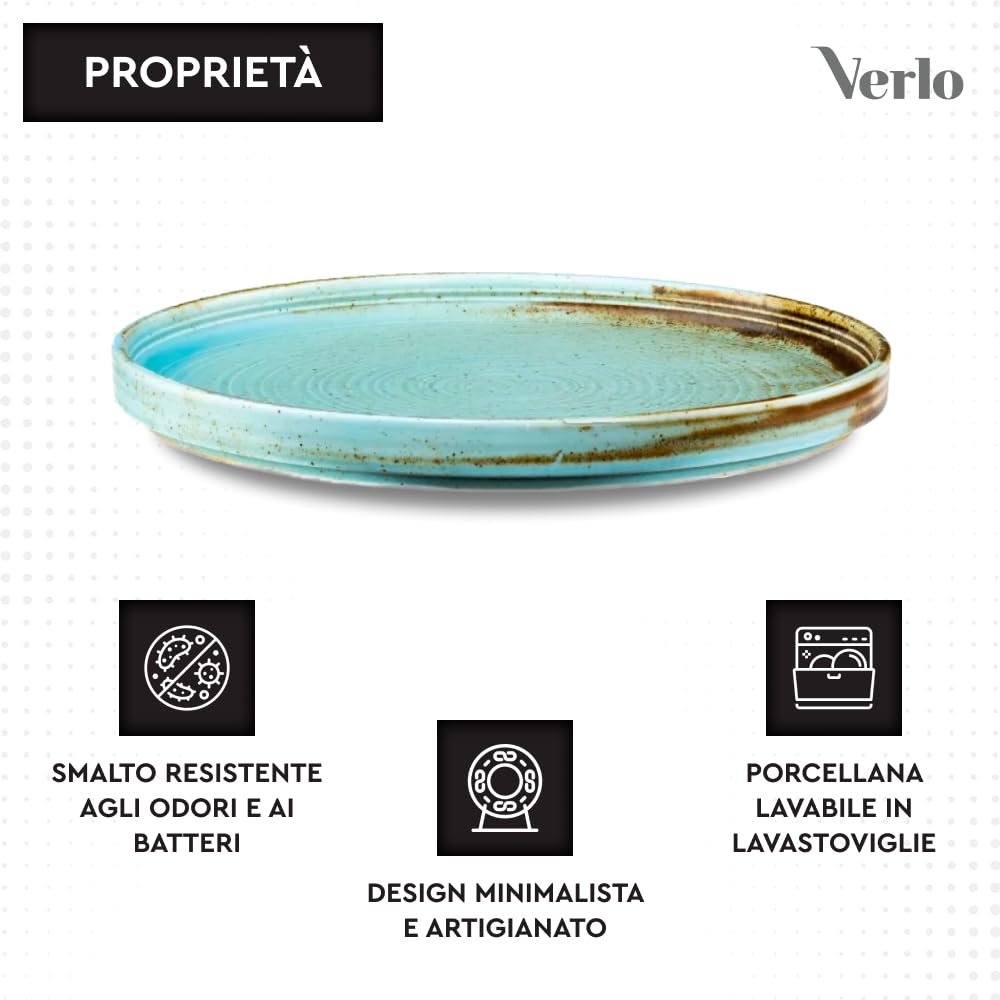 Verlo BRASSI piatto piano smerigliato 21 cm Piatto da portata Piatto decorativo Piatto da cena Piatto per torta in porcellana di alta qualità