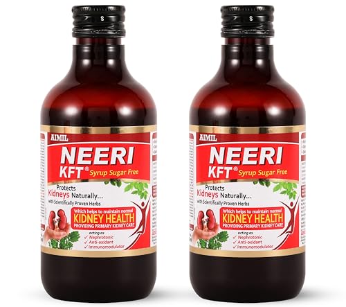 Image of AIMIL Neeri KFT Sugar Free Syrup - 200ml | Ayurvedic Kidney Function Toner & Nephro-Protective Supplement | Helps Maintain Normal Creatinine and Reduces Renal Oxidative Stress (Pack of 2)