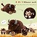 MorisMos 4Pcs Bison Stuffed Animal, 18inch Bison Mommy with 3 Baby Plush Toy, Soft Buffalo Wild Stuffed Animals Gift for Kids, Boys, Girls