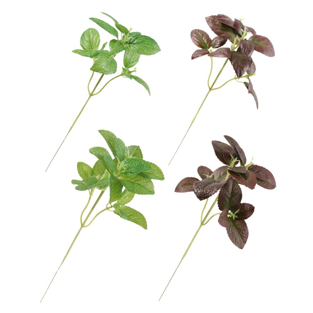 Feuilles de basilic artificielles durables pour oublier les plantes qui fânent