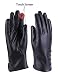 Womens Winter Warm Gloves Touch Screen Thick Windproof Adult Hand Outdoor Mittens PU Gloves With Buttons(Cashmere Lining) (L)
