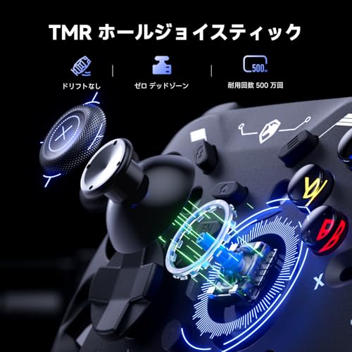 undefined ECHTPower コントローラー PC Switch2 充電ドック 6軸ジャイロ 2.4Gレシーバー ホール効果スティック/トリガー ABXY切り替え可能 1200mAh 1000Hz 連射 背面ボタン 取り外しカバー 2 種類十字キー 4方位振動 無線/有線接続 ドリフト防止 PC/Switch2/Steam/Android/iOS/スマホに対応 ブラック の商品画像 2