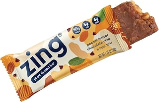 Bars Plant Based Protein Bar, Peanut Butter Chocolate Chip Nutrition Bar, 10g Protein, 5g Fiber, Vegan, Gluten Free, Soy Free, Non GMO, 12 count