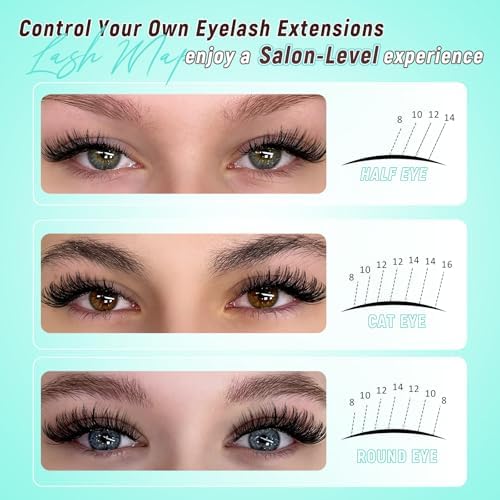 GEMERRY Lash Cluster, 240PCS Wispy Individual Lashes C3 DIY At Home — view 6
