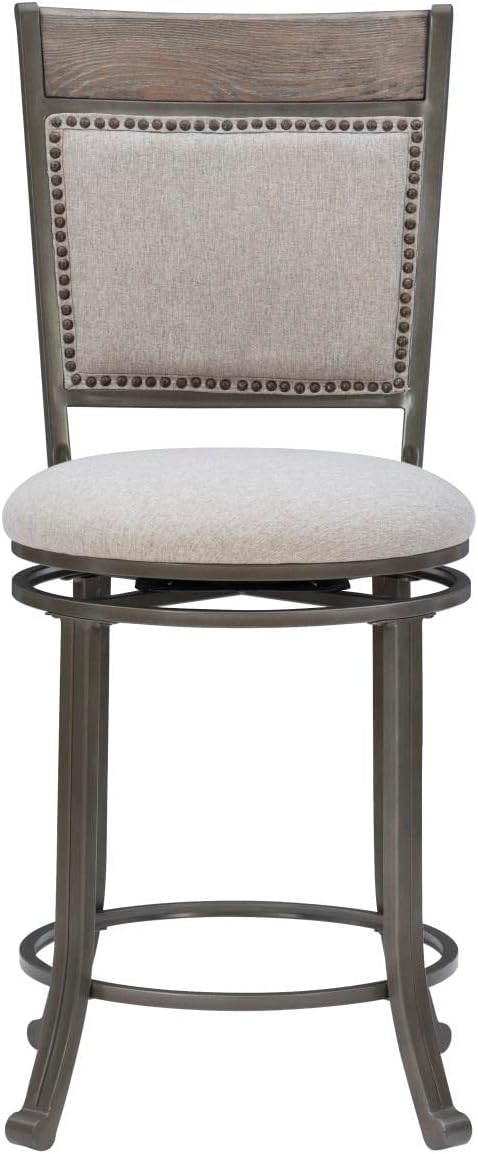 Franklin Swivel Counter Stool, Pewter