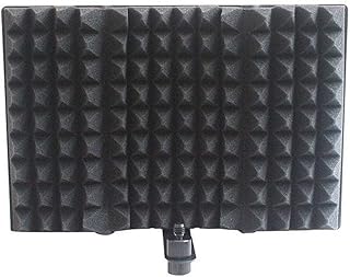 PpAaJK Mini micrófono 3 parabrisas plegable accesorio de espuma para pantalla acústica con soporte para la grabación de transmisiones en directo LO-PS58