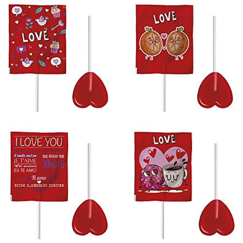 Miniatura 2 de Caramelos Cerdán - Piruletas Corazón Love Sabor Cereza Caramelo Duro Con Palo Sin Gluten Ni Alérgenos Ideal Para Fiestas, Eventos Y Cumpleaños Bolsa De 100 Unidades