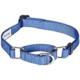 Blueberry Pet 19 Colors Safety Training Martingale Dog Collar, Marina Blue, Medium, Heavy Duty Nylon Adjustable Collars for Dogs