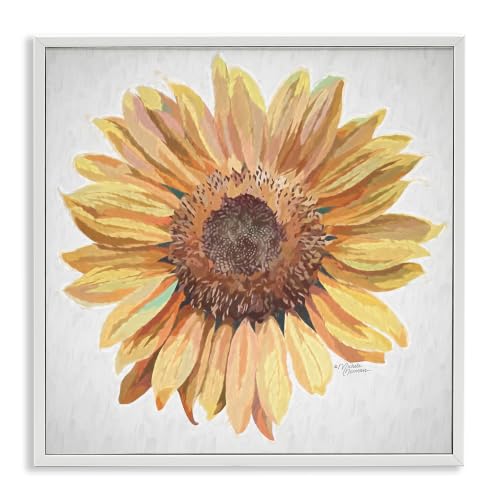 'Vivid Yellow Sunflower Petals Aerial View'| Framed Giclee Art