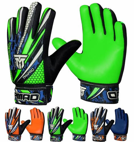 TOPMAD Goalkeeper Gloves for Kids Boys Youth, Soccer Goalie Gloves Kids with Double Wrist Support, Strong Grip Double Padded Palm football gloves boys