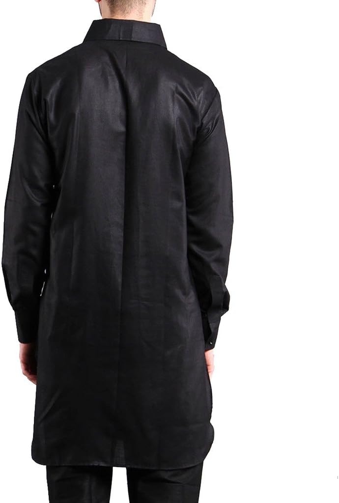 MIRA's Men's Wear Ethnic Kurta Pyjama Bollywood India Pakistani Medium Black