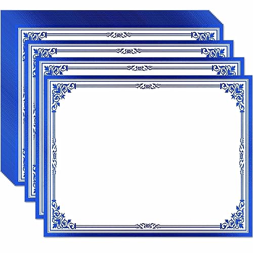 Professional Certificate Paper 8.5 x 11 for Printing, Diploma Paper, Award Certificates Paper, 80 lb, 15 Count, Gold Foil Border, for Office, Business Awards, Graduation, School (BLUE)