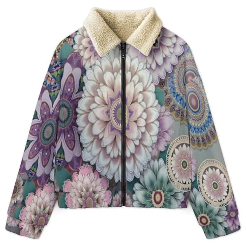 Manteau à fleurs de datura femme au design vintage élégant et finitions haut de gamme