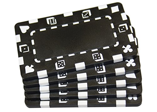 MRC POKER Set of Five 3" X 1.75" Poker Plaques (Black)