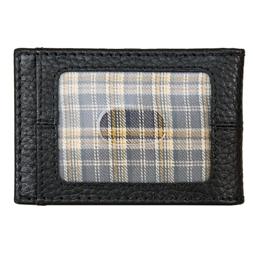 Eddie Bauer Mens Rugged Leather Bifold Wallet | Money Clip | RFID Protection | ID Window | Genuine Leather | Everyday Use | Black2