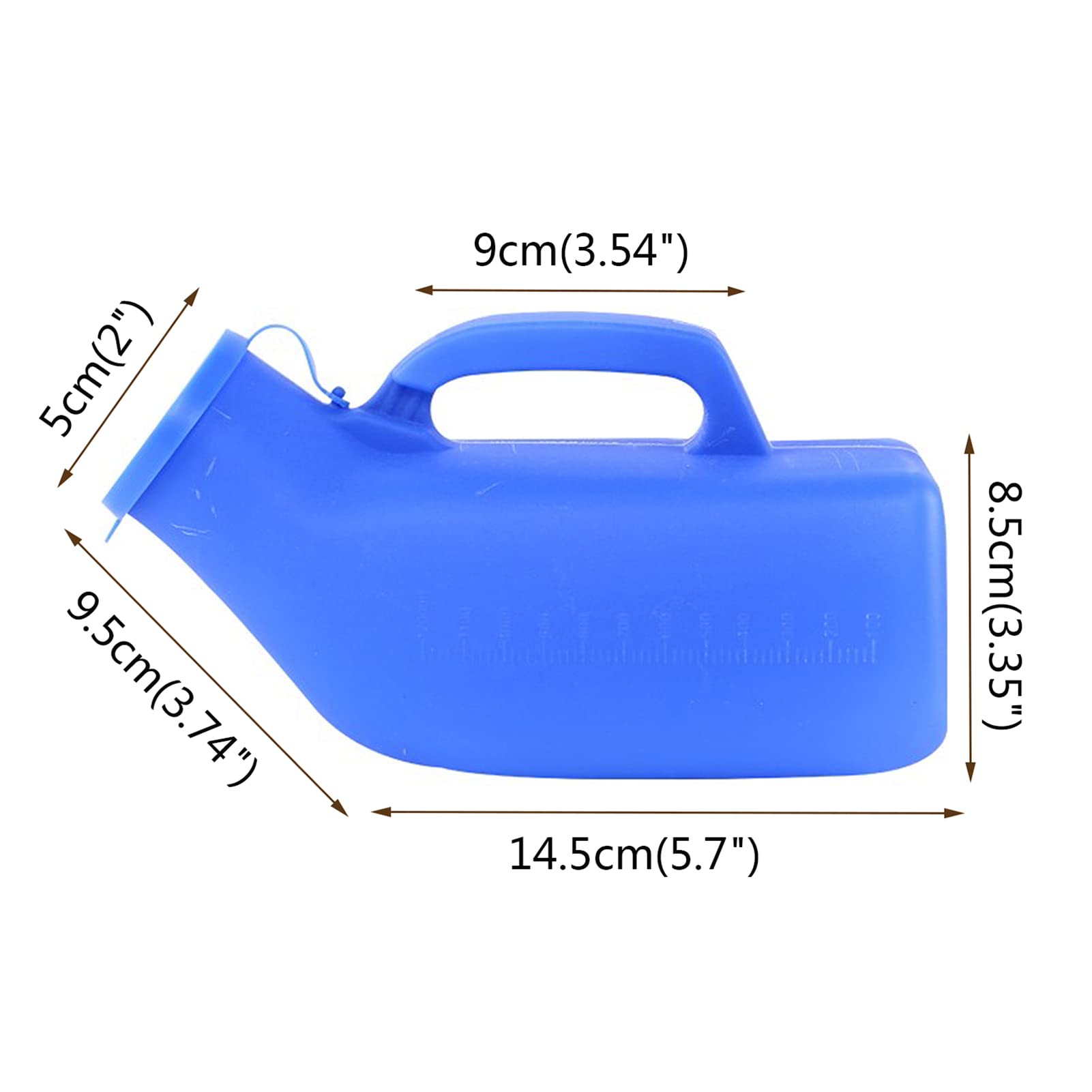 YNGJUENCP Urinals for Men Portable Urinal 1200ml Ounce,for Hospital Camping Car Travel Home 1 Pack (Blue)(Size:2pcs)