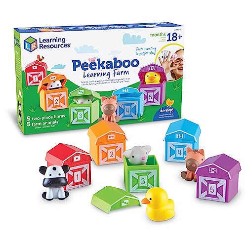 Learning Resources Peekaboo Learning Farm - 10 Pieces, Ages 18+ Months Toddler Learning Toys, Counting And Sorting Toys, Farm Animals Toys #TOP9
