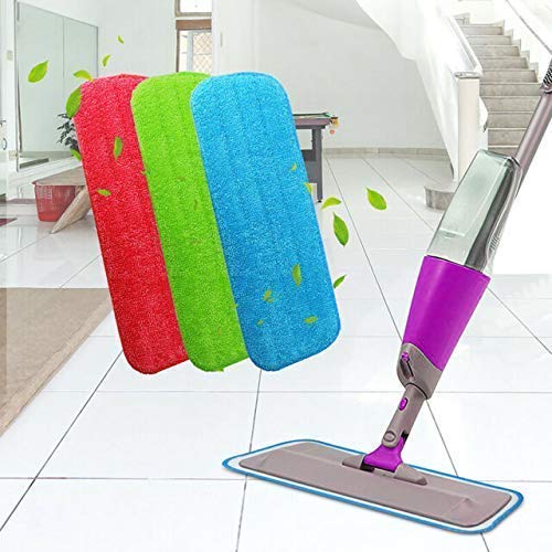 Image of Microfiber Spray Mop Replacement Pad 3 Pcs, Washable Reusable Mop Head Cleaning Cloth, Floor Cleaning Microfiber Pads for Spray Mop, Flat Mop, Hardwood, Tile, Laminate, Wooden Floors