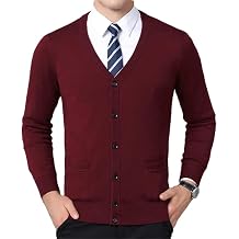 Dcvmvmn Men's Fashionable Cardigan Sweater V-Neck Slim Sweater Knitted Warm Large Size Loose Sweater